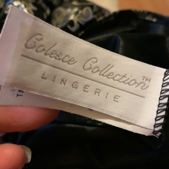 Vintage metallic gold lame’ foil on black slinky tunic night shirt L - Picture 9 of 15